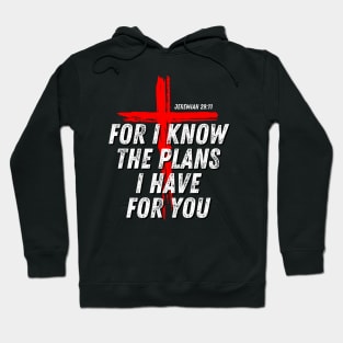 Jeremiah 29:11 For I Know The Plans I Have For You BIble Verse Christian Quote Hoodie